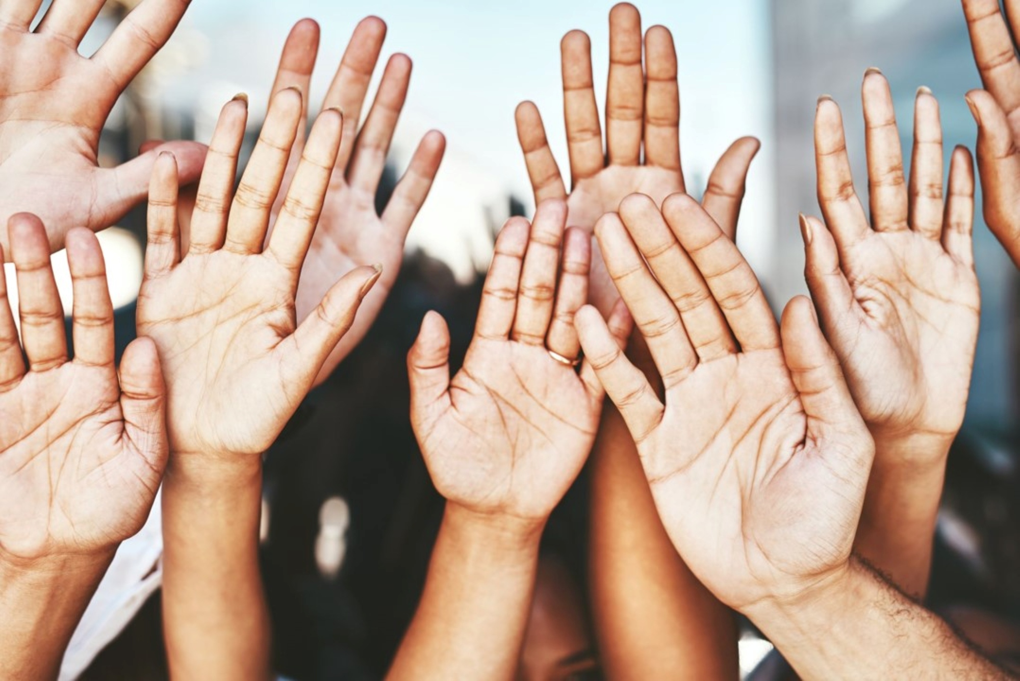 hands raised