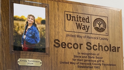 Secor Scholarship winners plaque