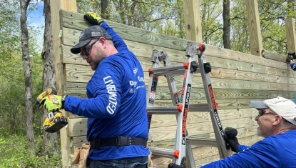 A Days of Caring team at work